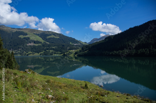Beautiful "Durlaßboden" reservoir with reflection in the lake