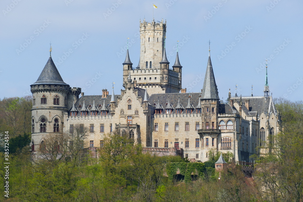 The old Marienburg Castle on mountain, district of Hanover, Lower Saxony, Germany