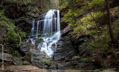 Waterfall in a forest, near Keprnik mountain, Jeseniky - Czech Republic