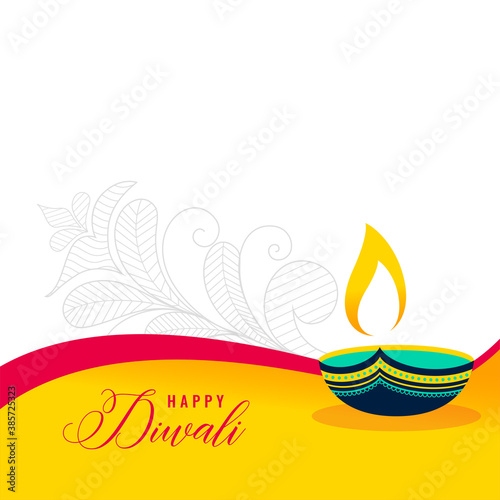 happy diwali decorative flat style card design