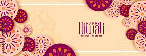 decorative diwali festival wishes banner design template