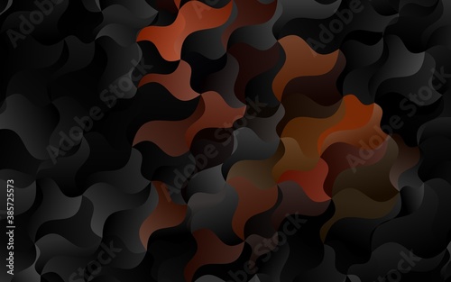 Dark Orange vector pattern with lines, ovals. © Dmitry