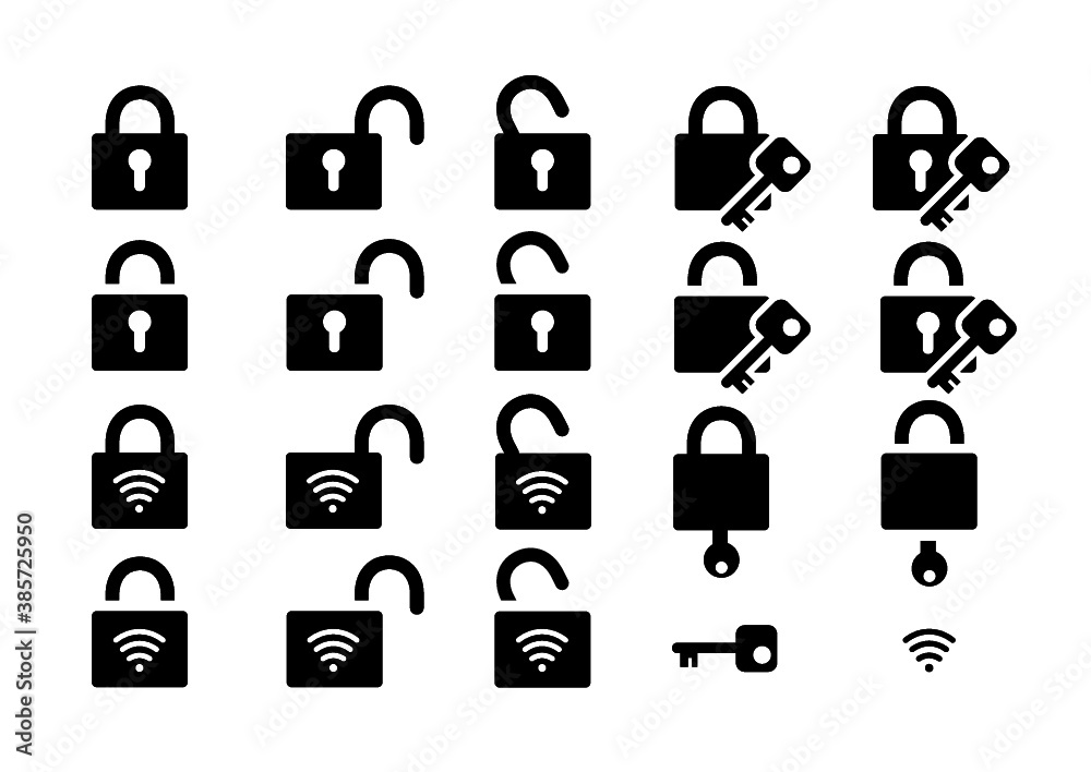 Access, locker icon, padlock sign. Locked, unlocked or unlock symbol. Key  lock illustration privacy and password icon. Internet, web code button  pictogram. WI-FI safety lock. Wifi locker. Stock Vector | Adobe Stock
