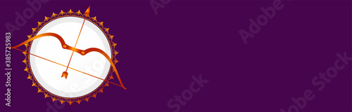 Happy dussehra traditional indian festival banner with text space vector