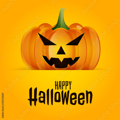 Happy halloween scary spooky pumpkin card design background