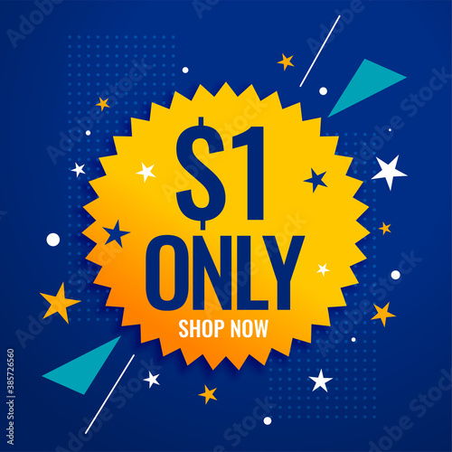 dollar one only sale banner for shopping