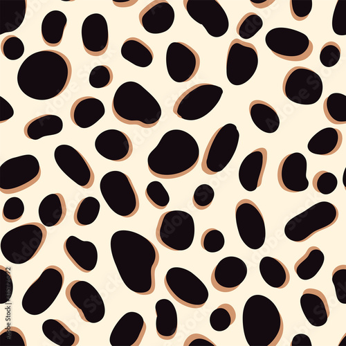 Vector Trendy leopard skin seamless pattern. Abstract wild animal cheetah black spots yellow texture for fashion print design, fabric, cover, wrapping paper, background, wallpaper