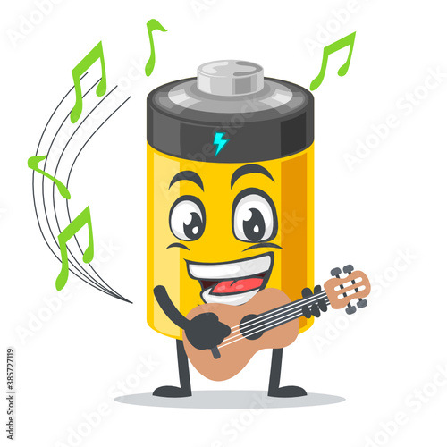 vector illustration of battery mascot or character