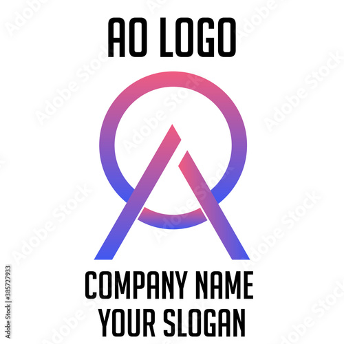 AO initials logo, name initials logo, company initials logo, person initials logo.