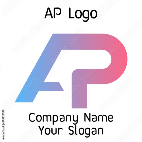 AP initials logo, name initials logo, company initials logo, person initials logo.