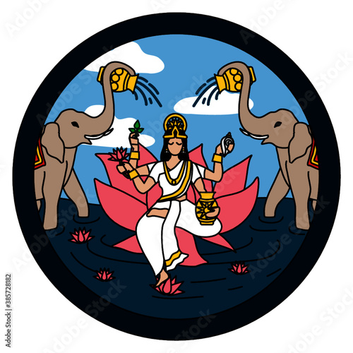 Goddess Lakshmi
The goddess of wealth, fortune, love, beauty, Māyā, joy and prosperity. She is both the wife and divine energy (shakti) of Vishnu. Worshipped during Dusshera and Diwali.