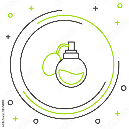 Line Perfume icon isolated on white background. Colorful outline concept. Vector.