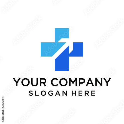 Medical cross and negative space of arrow logo Free Download Medical cross and negative space of arrow logo - GFXLoad