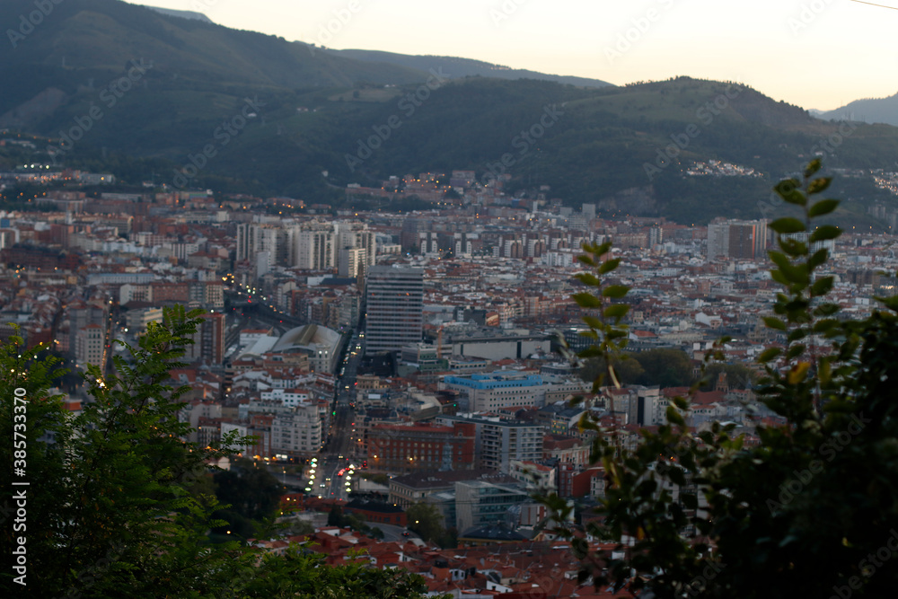 Panoramic view in the city of Bilbao