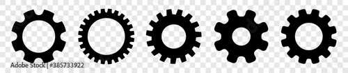 Gear wheel icon set vector.Different style icons set gear wheel. Gear design collection on isolated background illustration.