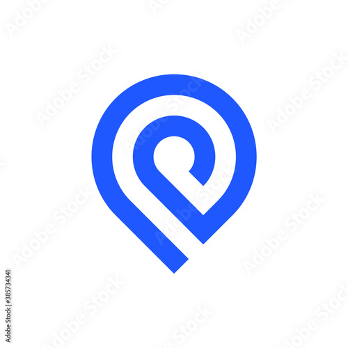 Letter P location logo icon vector