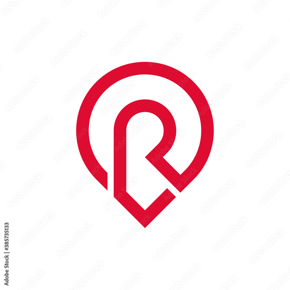 Fototapeta premium Letter R location logo icon vector