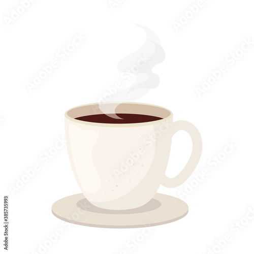 coffee cup with smoke design of drink caffeine breakfast and beverage theme Vector illustration