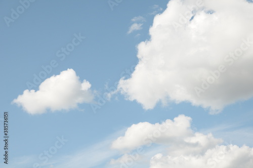 white fluffy clouds in blue sky