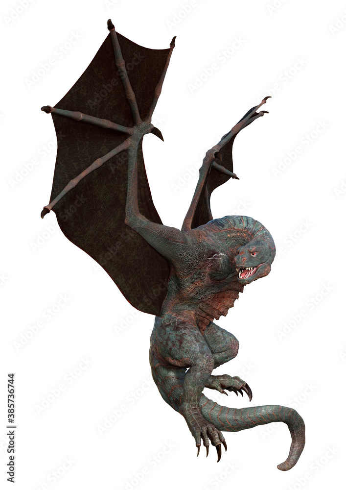 Fototapeta premium 3D Rendering Fairy Tale Dragon on White