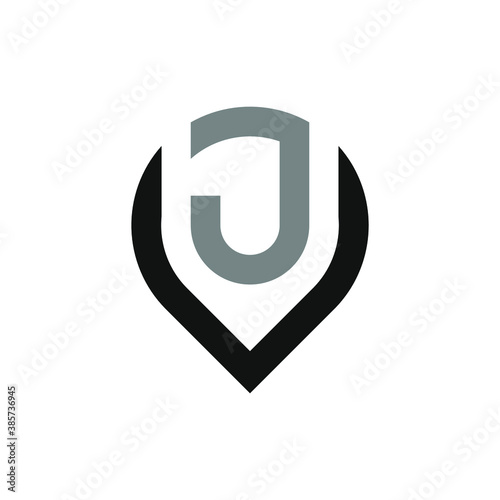 Letter j location logo icon vector