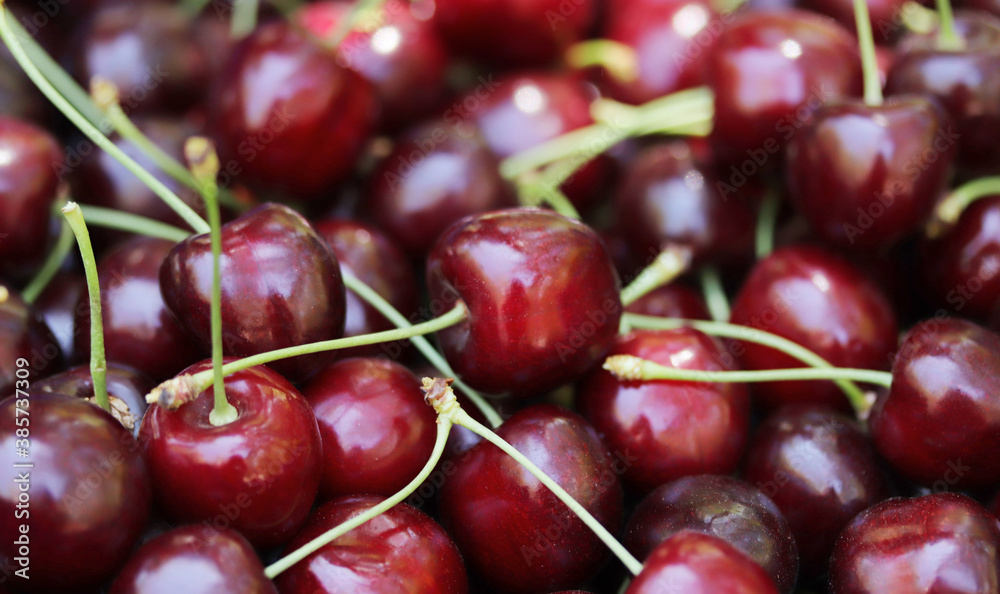 Fresh ripe cherries. Food background. Fresh ripe cherries. Food background.