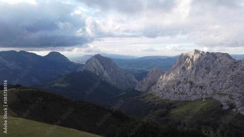 drone aerial shots of Urkiola Natural Park in basque country, spain drone aerial shots of Urkiola Natural Park in basque country, spain