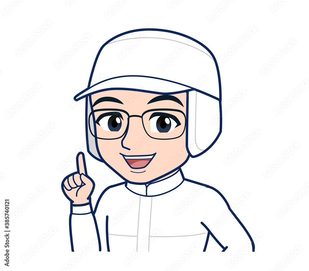young man in white hygienic clothes young man in white hygienic clothes