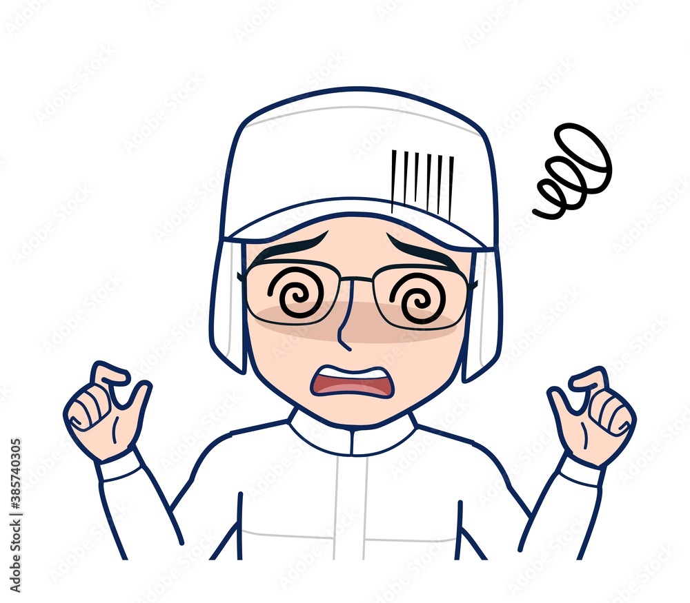 young man in white hygienic clothes young man in white hygienic clothes