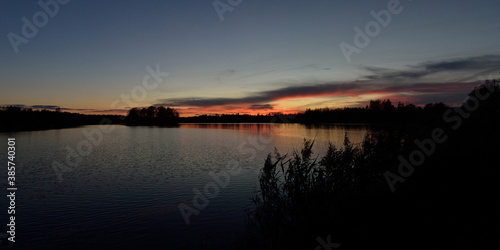 Fototapeta Naklejka Na Ścianę i Meble -  Summer fishing on the Desna river, beautiful panorama.