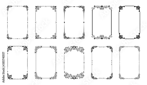 Decorative frames.  Decorative wedding frames, antique museum picture borders or deco devider. design is pattern Thai art style