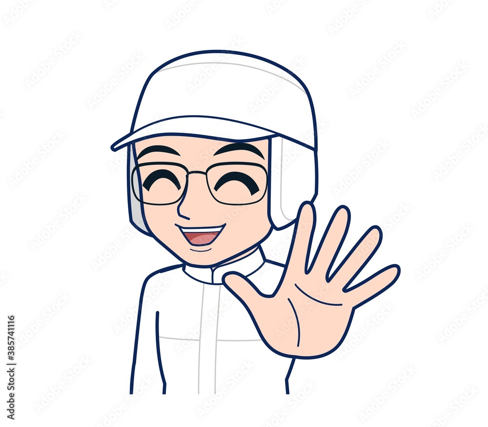 young man in white hygienic clothes young man in white hygienic clothes