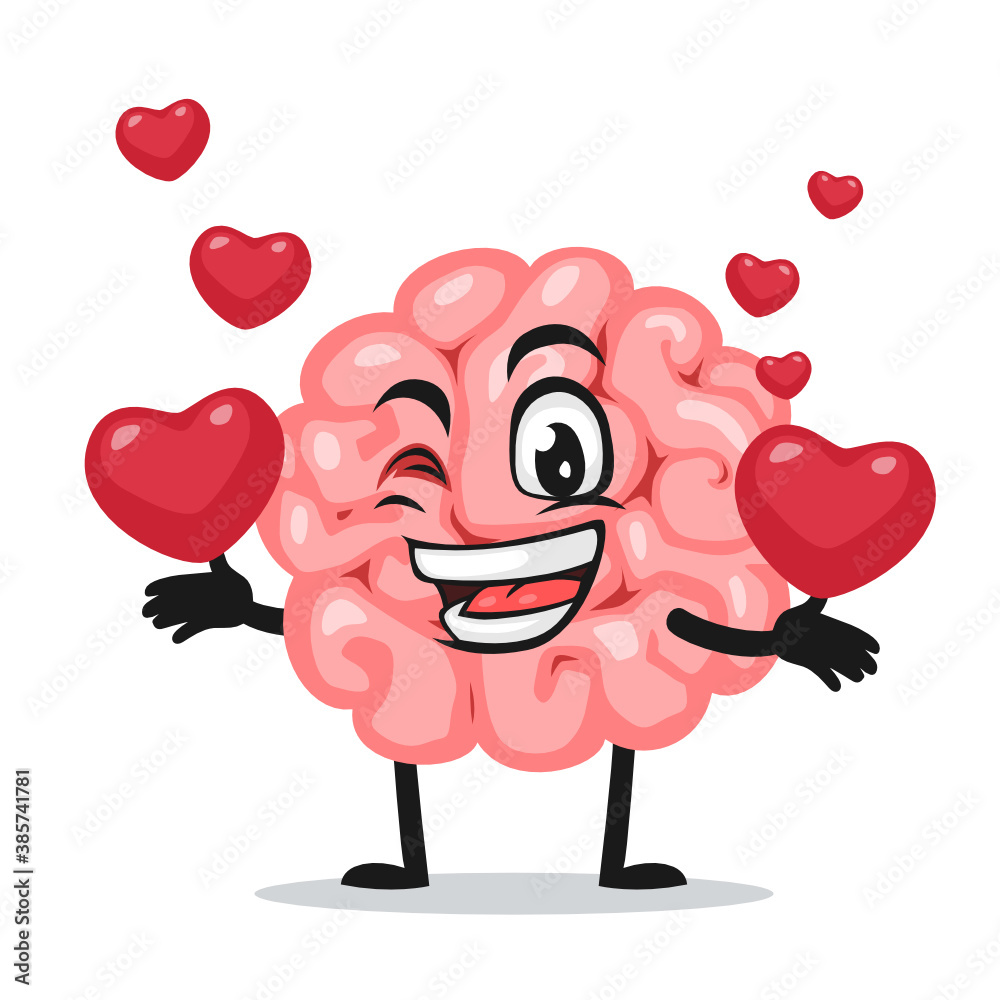 Vector illustration of brain mascot or character Vector illustration of brain mascot or character