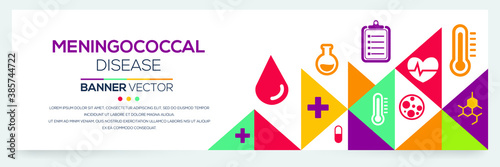 Creative (Meningococcal) disease Banner Word with Icons ,Vector illustration.	