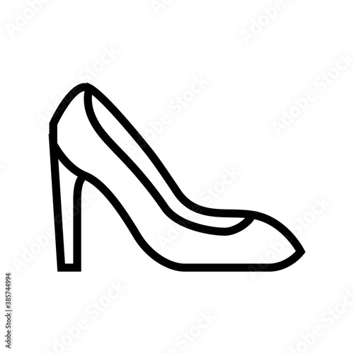 woman shoe line icon vector. woman shoe sign. isolated contour symbol black illustration