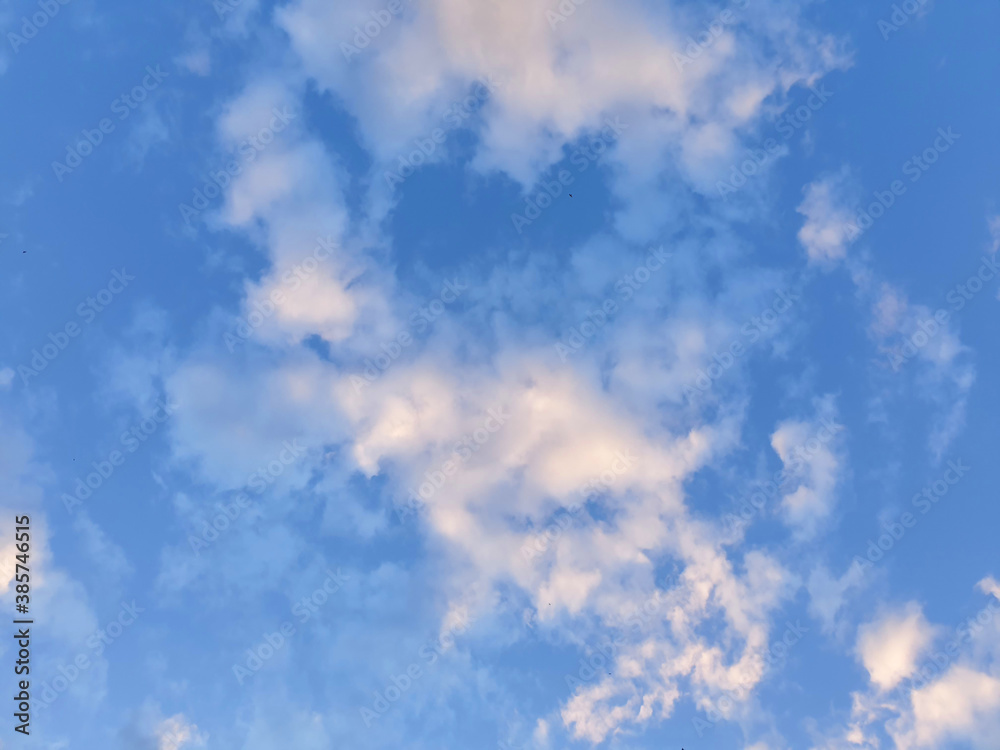blue sky with light clouds for background, full screen image