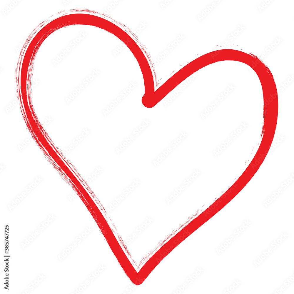 Red heart outline vector. Hand drawn love icon. Trendy heart isolated on white background. For love icon, greeting card and Valentine's day. Creative love art. Heart outline vector Red heart outline vector. Hand drawn love icon. Trendy heart isolated on white background. For love icon, greeting card and Valentine's day. Creative love art. Heart outline vector
