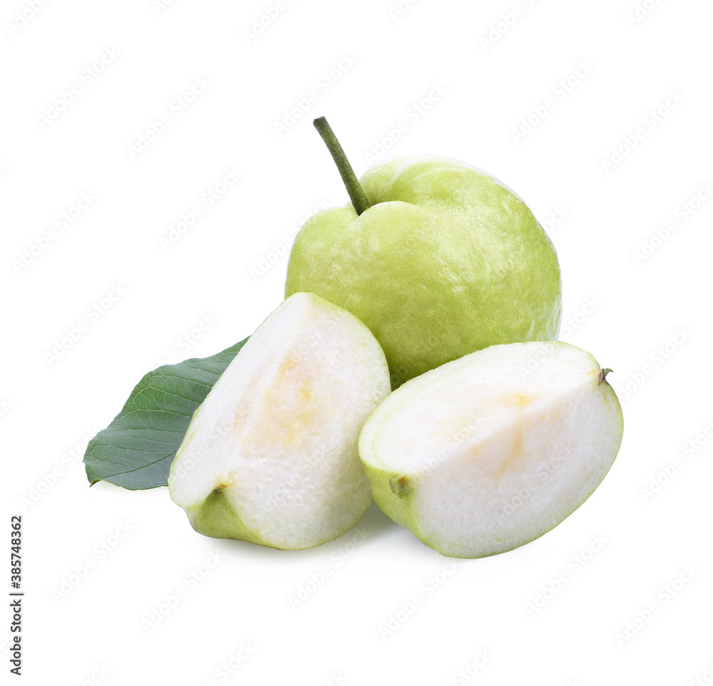Pink Guava fruit isolated on white background.
