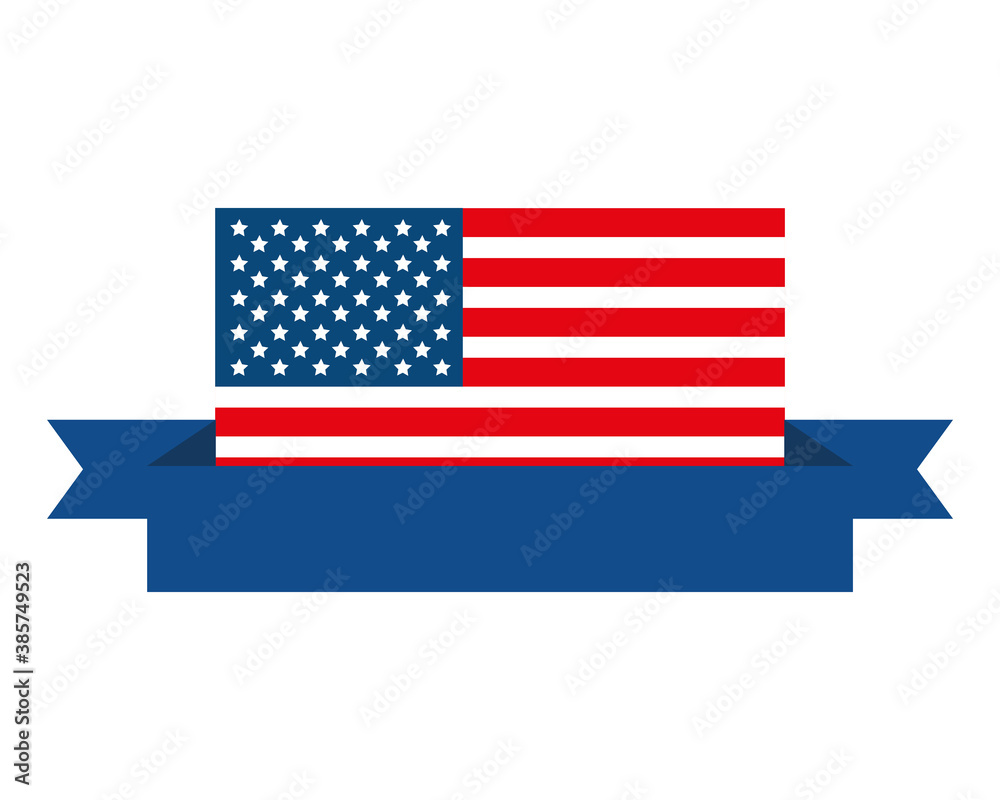 usa flag with ribbon design, United states independence day and national theme Vector illustration usa flag with ribbon design, United states independence day and national theme Vector illustration