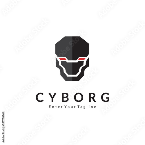 cool cyborg vector logo design