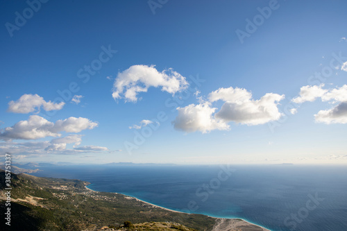 Beautiful morning seascape whith clouds sky