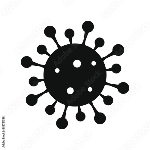 Coronavirus Bacteria Cell Icon, 2020-nCoV, Covid-2020, Covid-20 Novel Coronavirus Bacteria