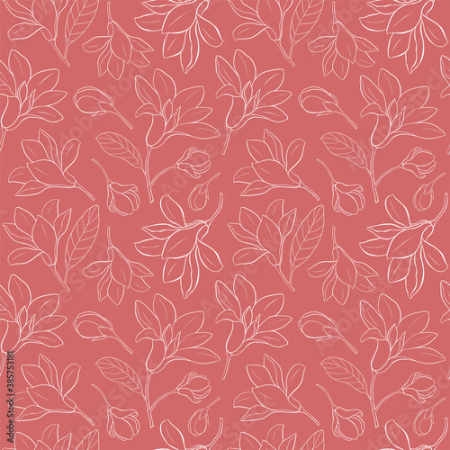 Seamless Pattern with Magnolia