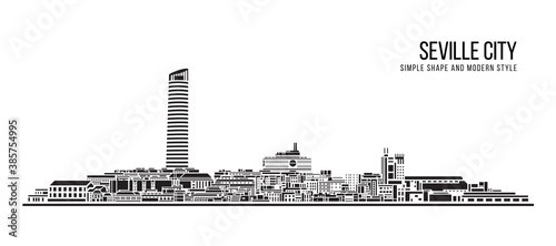 Cityscape Building Abstract shape and modern style art Vector design -  Seville city