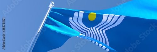 3D rendering of the national flag of Commonwealth of Independent States photo