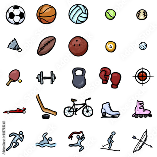 Vector Set of Doodle Sports Icons