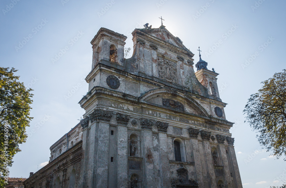 View of the Old Catholic Church in Olyka. Baroque sacral architecture
