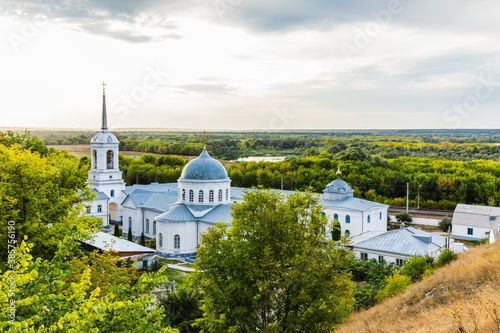 Cathedral of the Assumption of the Blessed Virgin Mary viewed from Lesser Divy in Divnogorye, Russia photo