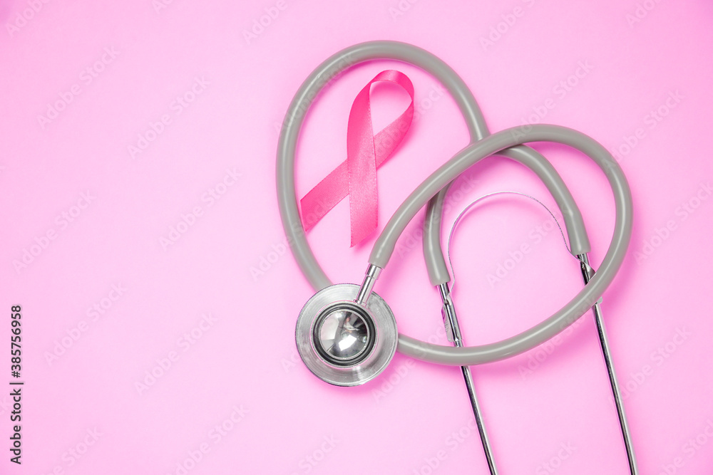 breast cancer awareness ribbon on pink background breast cancer awareness ribbon on pink background