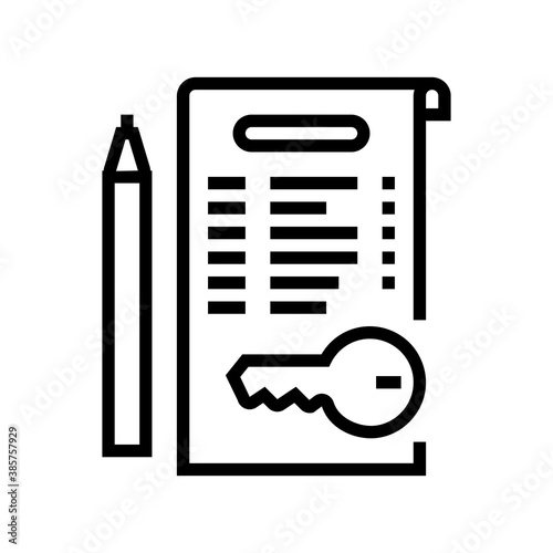 turnkey work agreement line icon vector. turnkey work agreement sign. isolated contour symbol black illustration